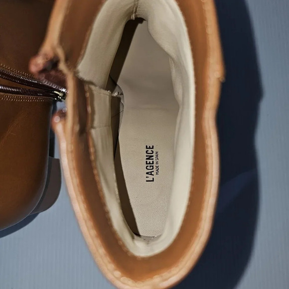 NEW L'Agence Jeanne II Ankle Bootie EU Size 39  Brown Leather Pointed Toe Heeled - Picture 12 of 15